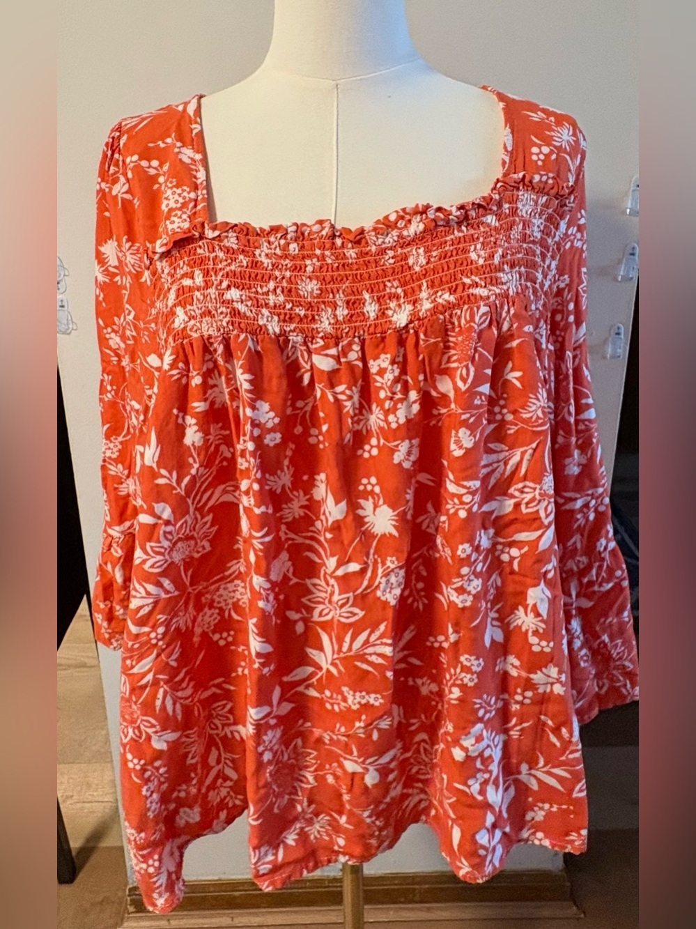 Floral & Ivy floral peasant top boho feminine cottagecore milkmaid